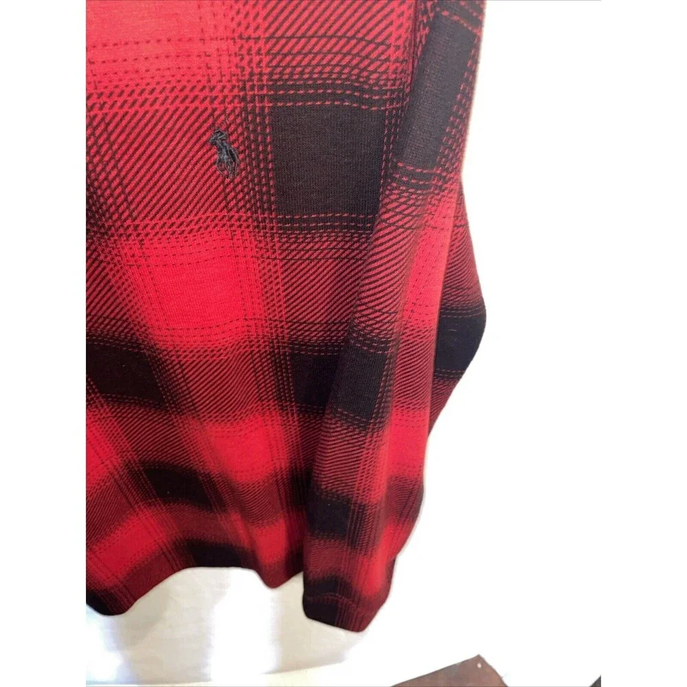 Polo Ralph Lauren Estate Rib Men’s Pullover Shirt Size Small Red Plaid Outdoors